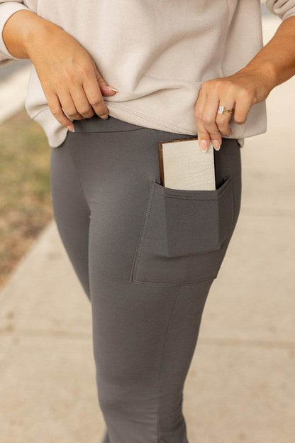 Cassie Everyday Bootcut Leggings – Charcoal